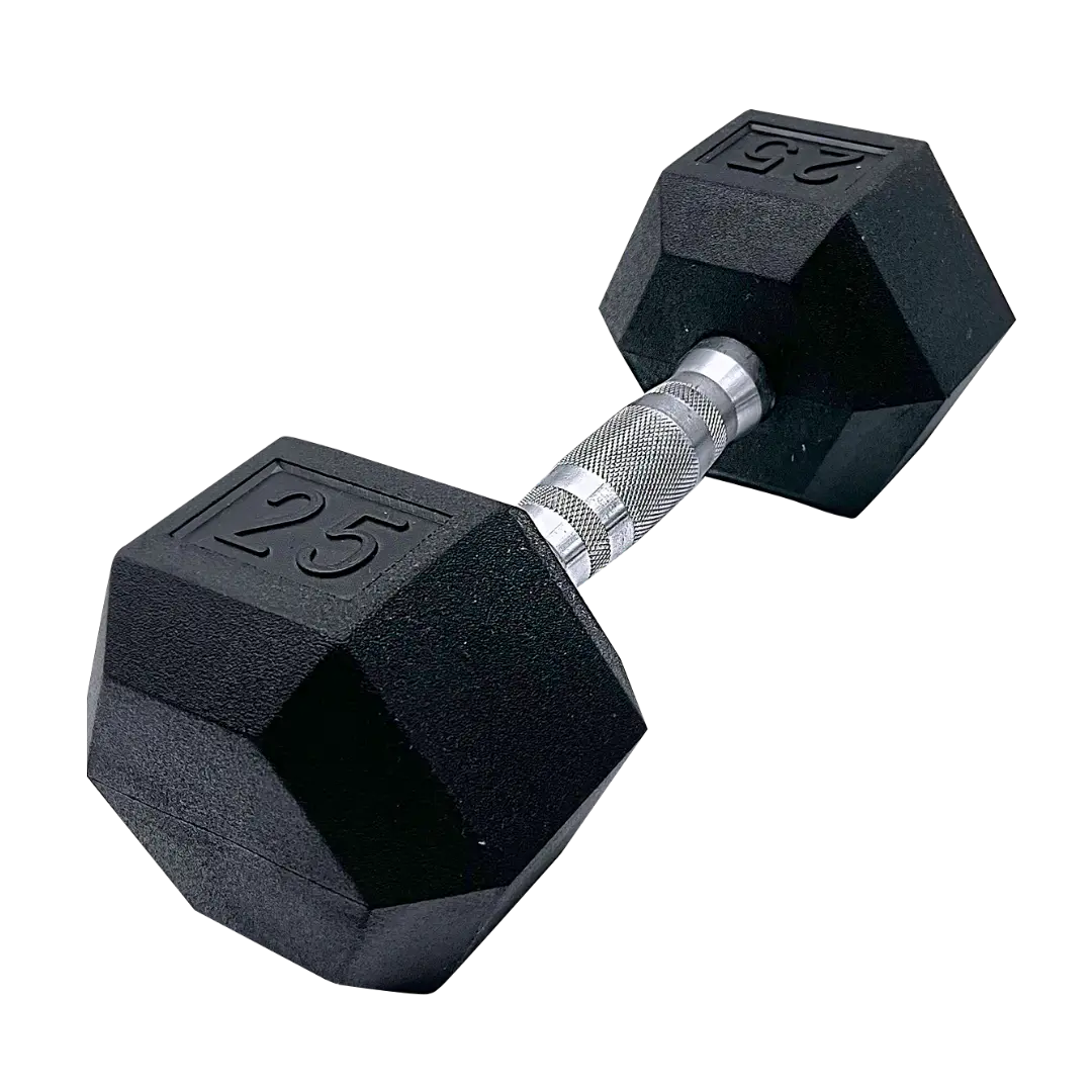 Power Stream 45LBS RUBBER HEX DUMBBELL (Pair)
