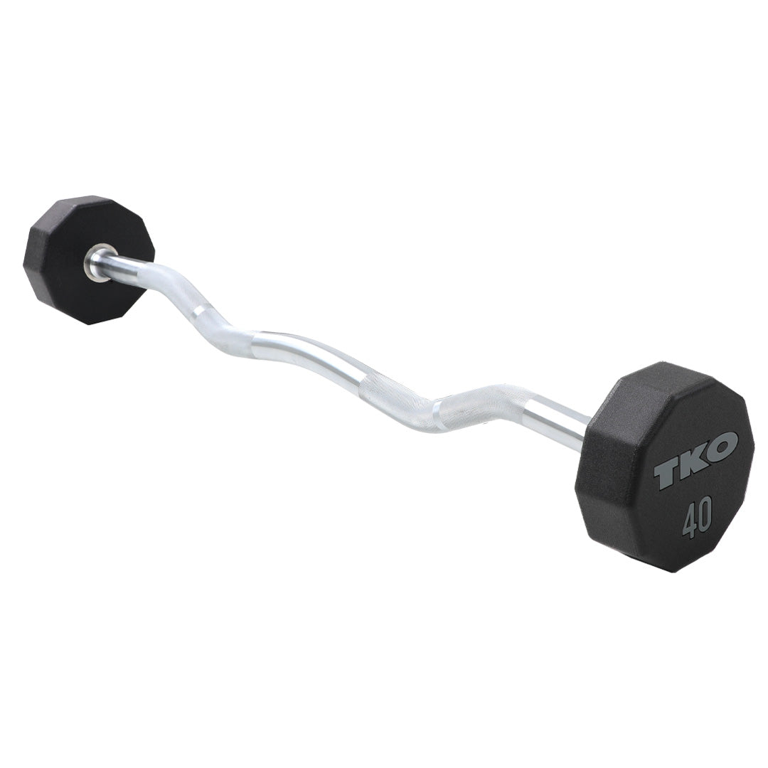 TKO 20-110 lb. Fixed Curl Bar Set, Urethane