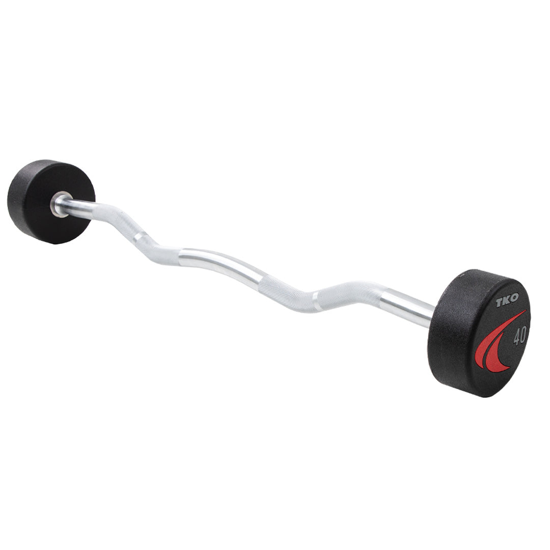 TKO 20-110 lb. Fixed Curl Bar Set, Urethane