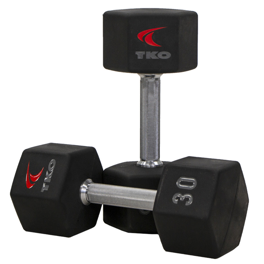 TKO 75 lb TPU Hex DB, Tri-Grip
