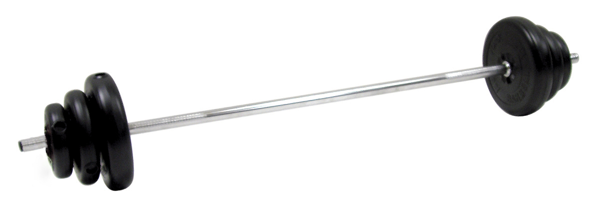 York Barbell 40 lb Aerobic Weight Set (2 x 10 lb, 5 lb, 2.5 lb), 54" Hollow Black Bar, pr. Quick Collars