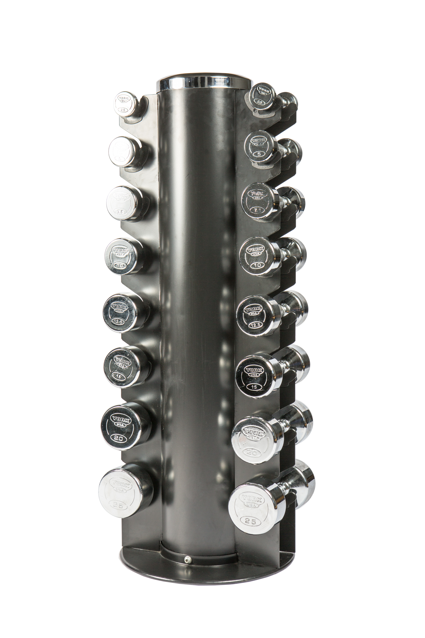 York Barbell Chrome Dumbbell Club Pack (INCLUDES RACK - 69001)