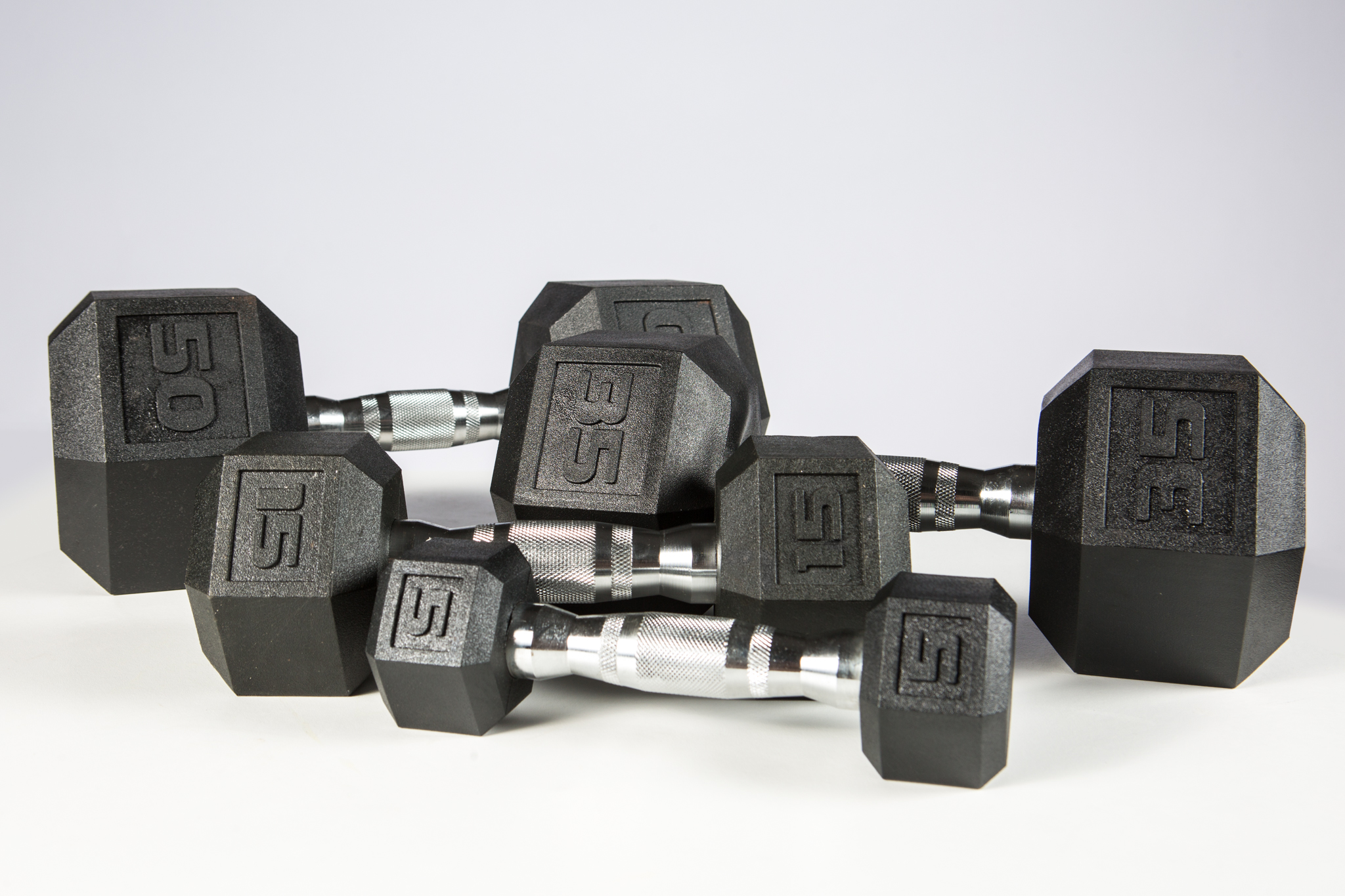 York Barbell 5-50 lb. YORK Premium PVC Hex Dumbbells - Set
