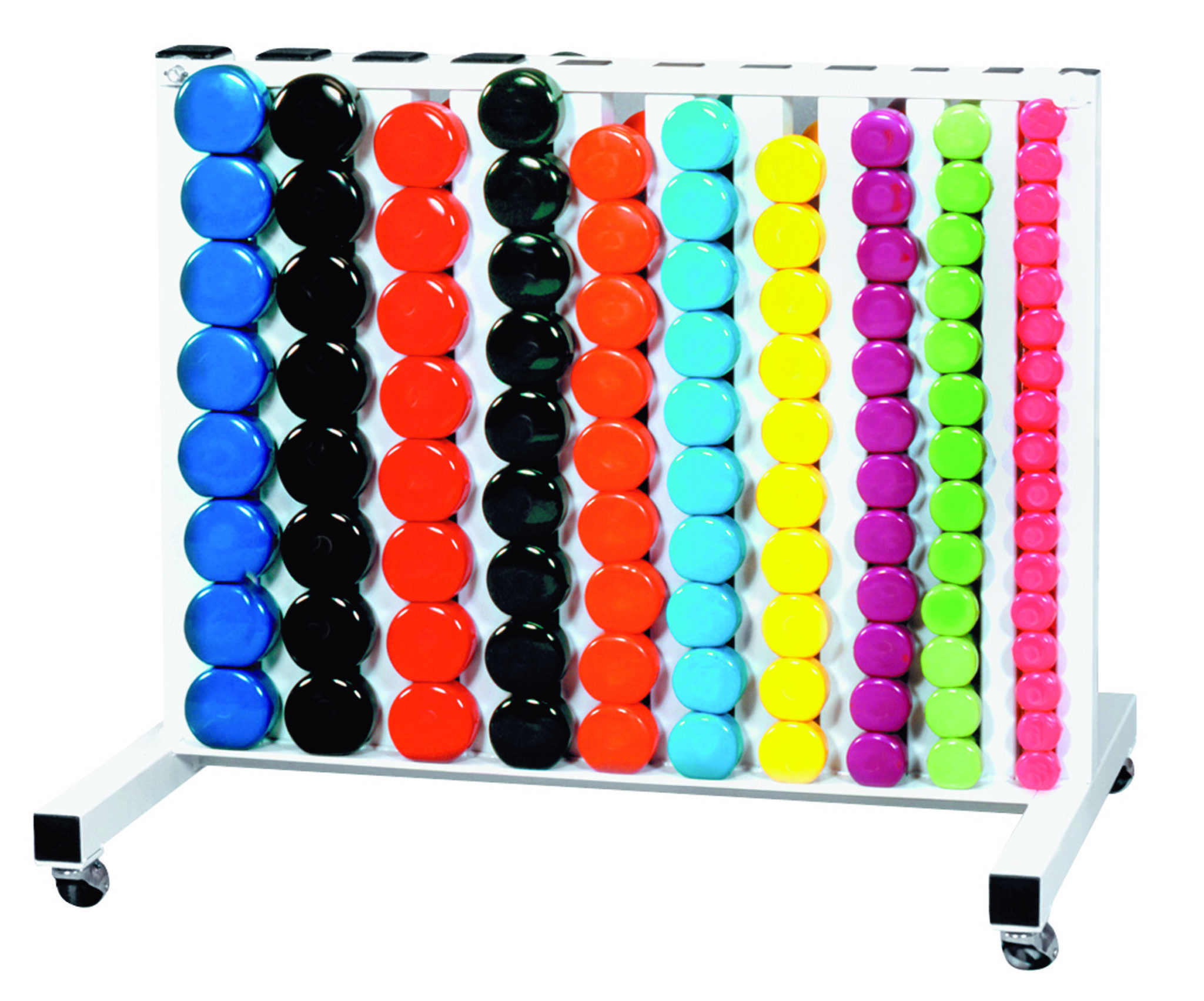 York Barbell Vinyl Round Club Pack - Multi-colored - 60 Pair Set (INCLUDES RACK - 69032)