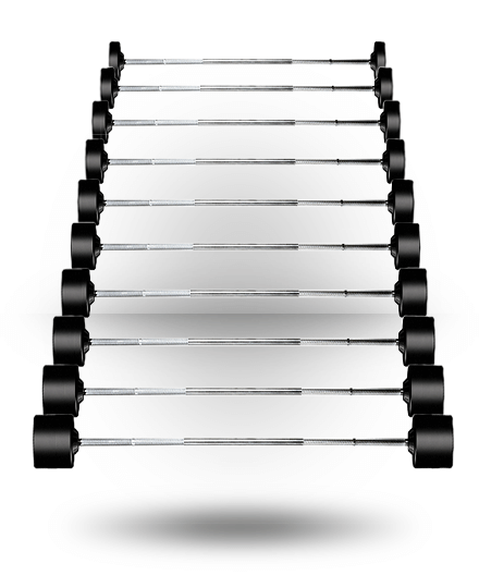 York Barbell 20 - 110 lb YORK Rubber Fixed Pro Straight Barbell Set