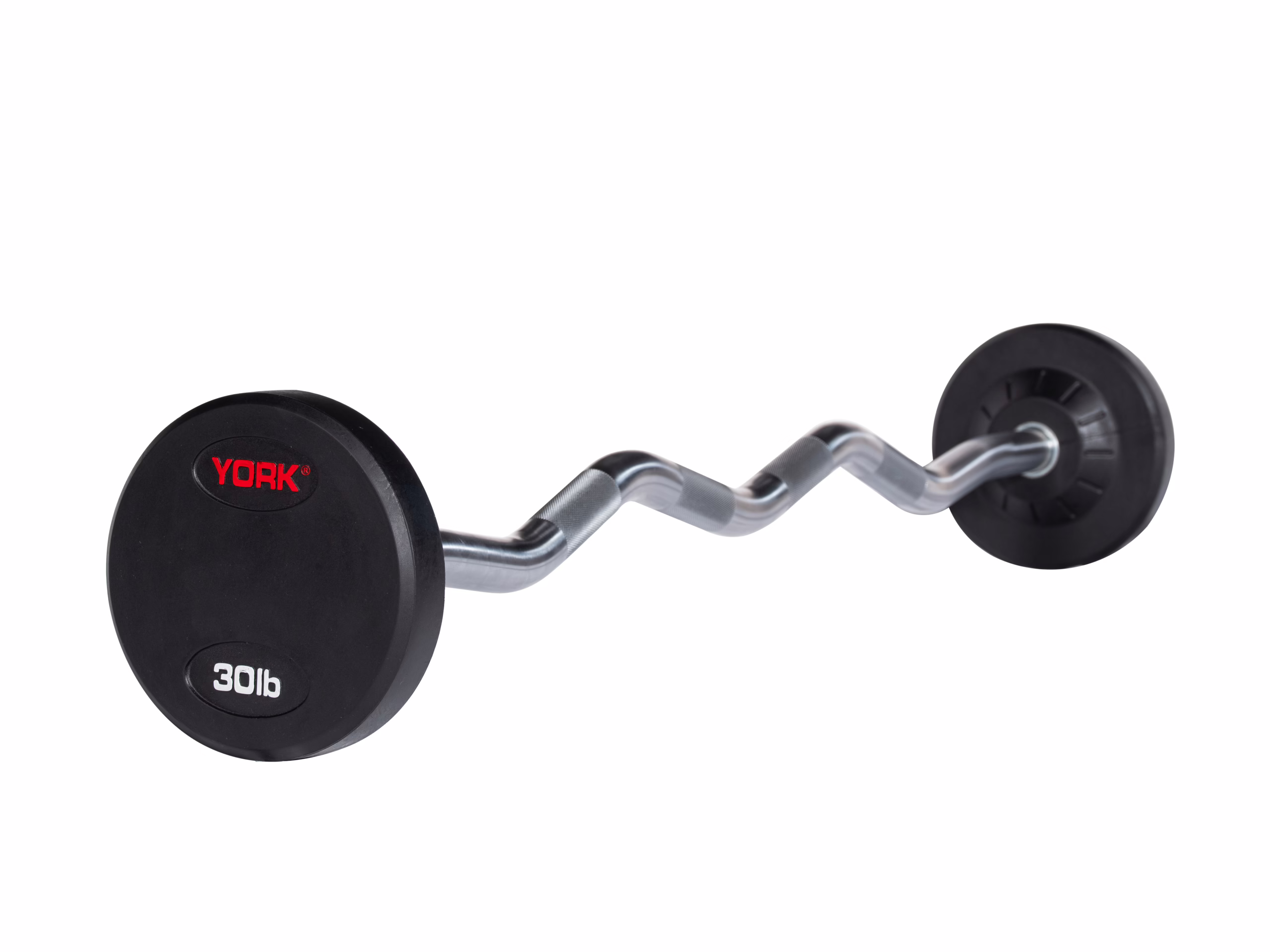 York Barbell 80 lb YORK Rubber Fixed Pro Curl Barbell