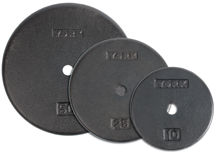 York Barbell 5 lbs. YORK 1" Std Flat Pro Cast Iron Plate - Black
