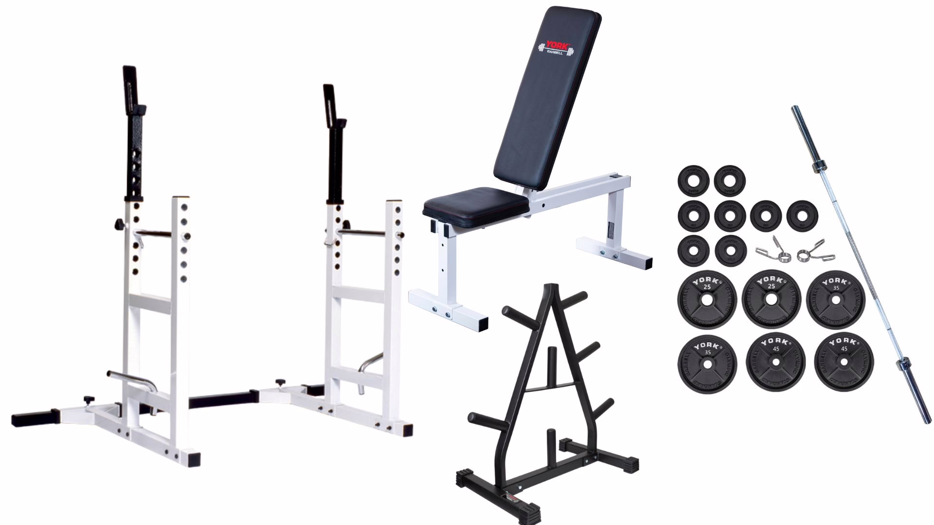 York Barbell Pro Series 205 FI White Flat Adjustable Incline Bench