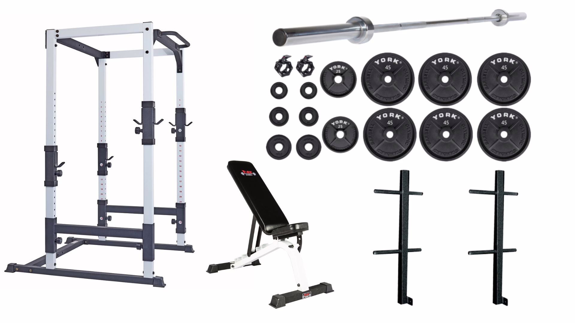 York Barbell FTS Plate Storage Attachment for Power Cage                                             Black