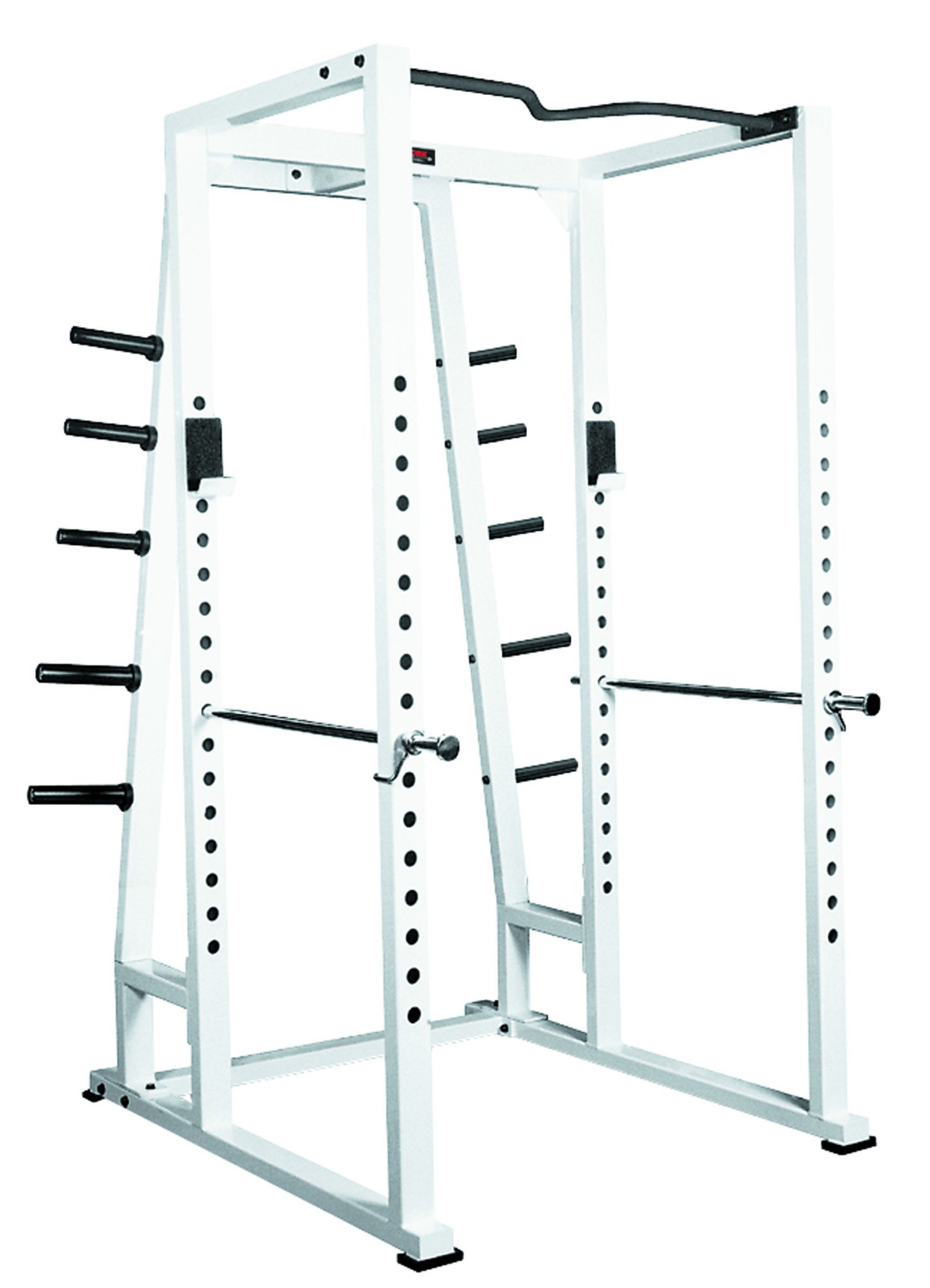 York Barbell ST Power Rack w/ weight storage - Silver