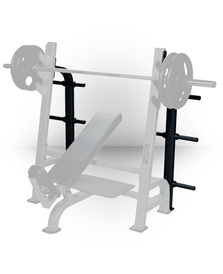 York Barbell ST Optional Weight Storage - Silver fits Olympic Flat, Incline and Decline Benches w/Gun Racks