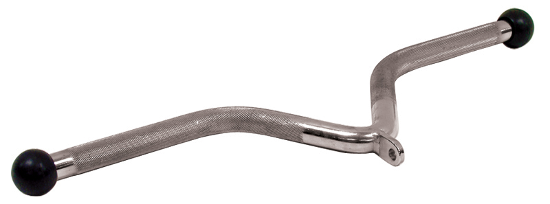 York Barbell NT043 V Shape Chrome Bar W/ Rubber Ends