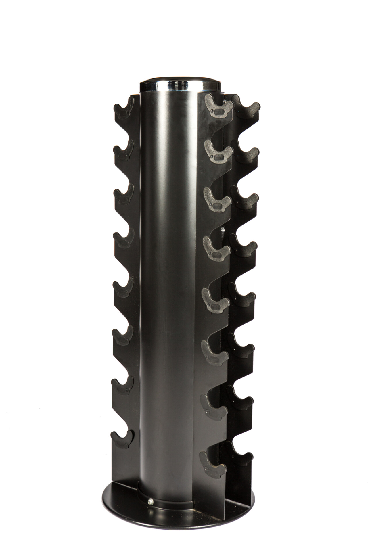 York Barbell 2 Sided Vertical Dumbbell Rack - Black Accommodates 8 pairs Rubber Hex or Chrome