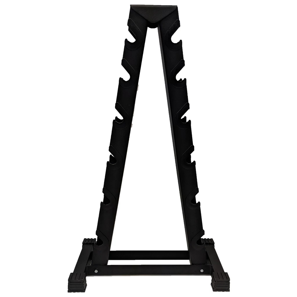 York Barbell 2 Sided A-Frame Dumbbell Rack - Black Accommodates Rubber Hex or Chrome (Any 6 prs. 2.5 - 30)