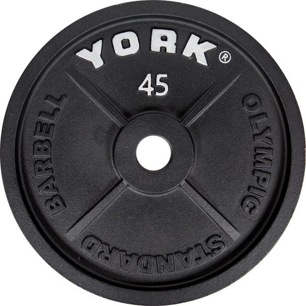 York Barbell 5 lbs. Int'l Cast Iron Olympic Plate - Black