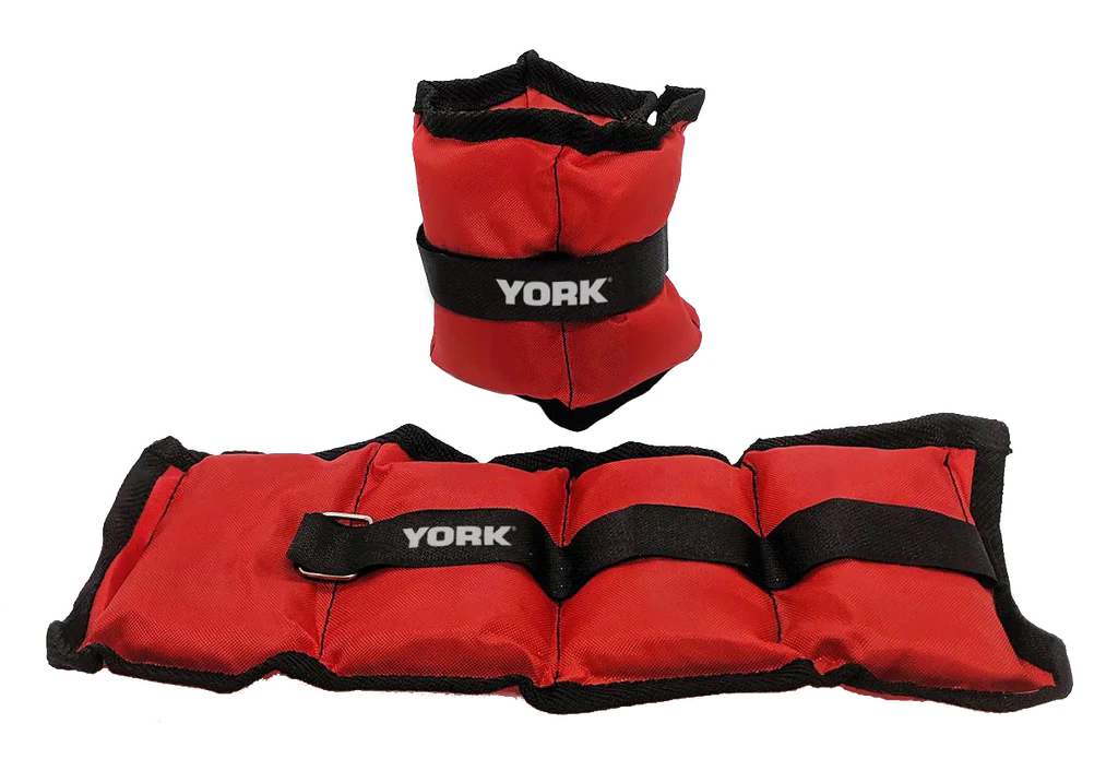 York Barbell York 2x1 KG Ankle/Wrist Weights (red) pair